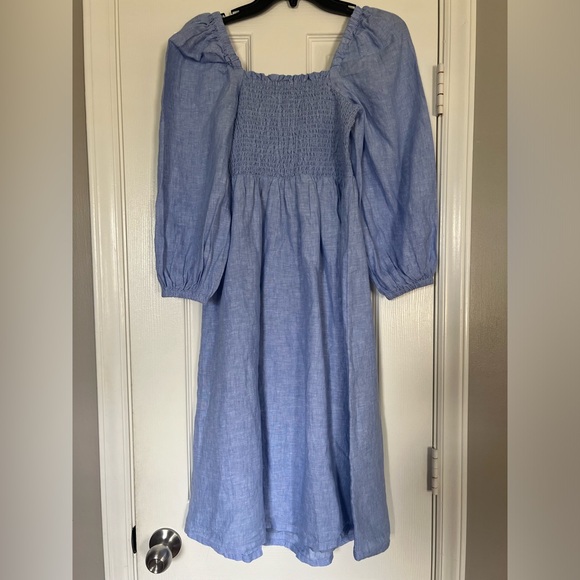 NWT J Crew Linen Daydream Dress in French Blue size S Petite - Picture 9 of 12